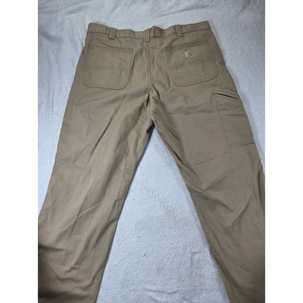 Carhartt Relaxed Fit Work Pants 38x30 Khaki Stretch Canvas Workwear Mens - Picture 6 of 14